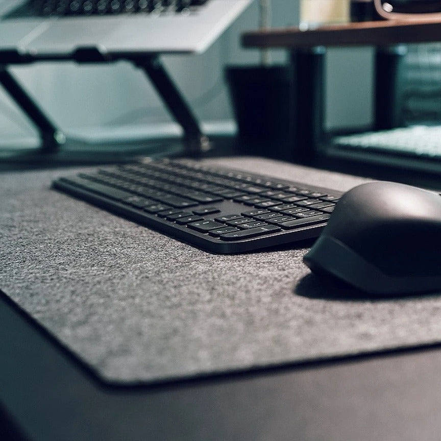 Tapis de bureau en feutre – Antidérapant, multi-tailles, gris noir, foncé ou clair