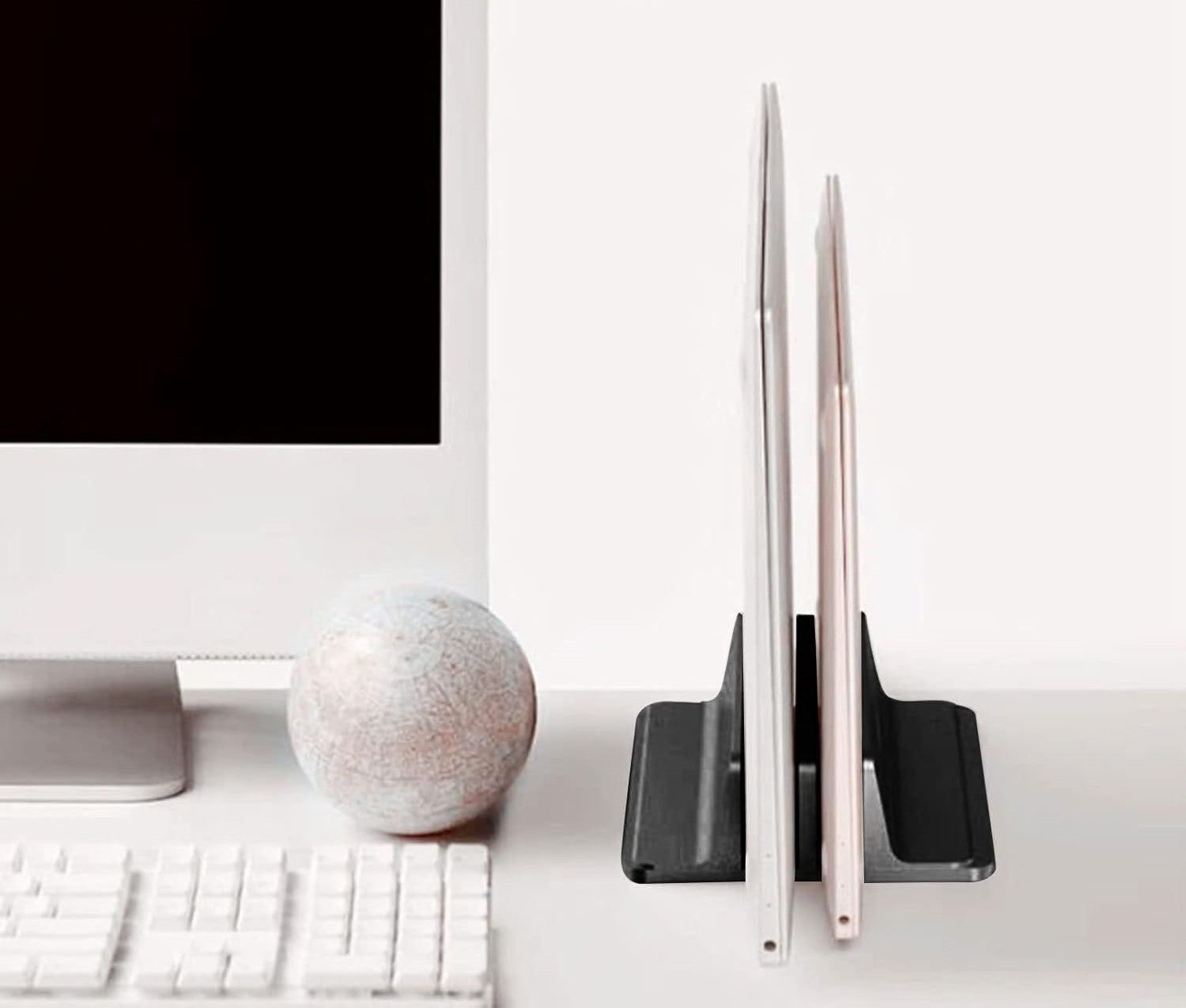 Support vertical laptop – 1 ou 2 emplacements, aluminium ou ABS, compatible MacBook et PC