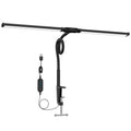 Lampe bureau double tête à pince – Protection oculaire, USB, timer 30 min, noir ou blanc