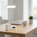 Lampe LED bureau avec porte-stylos – Protection oculaire, rechargeable, 4W, design minimaliste