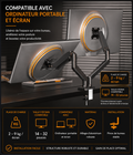 Bras support double moniteur – Hauteur réglable, aluminium, compatible écrans 14 à 32 pouces