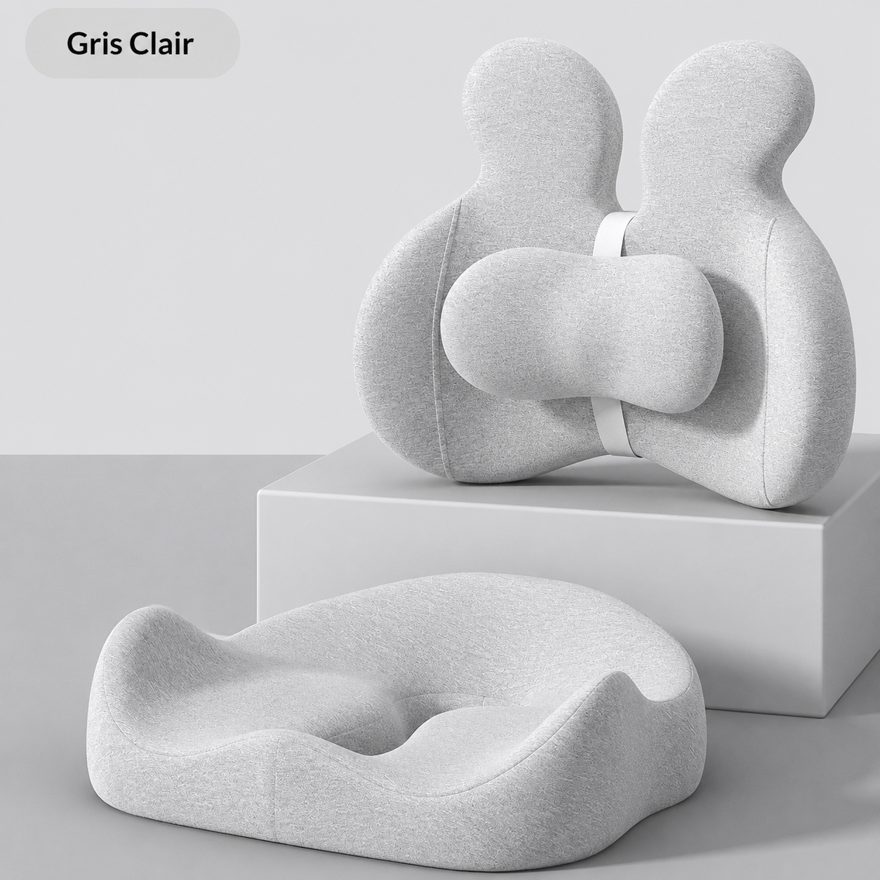 Coussin Lombaire Ergonomique pour Chaise de Bureau – Duo Assise & Dossier