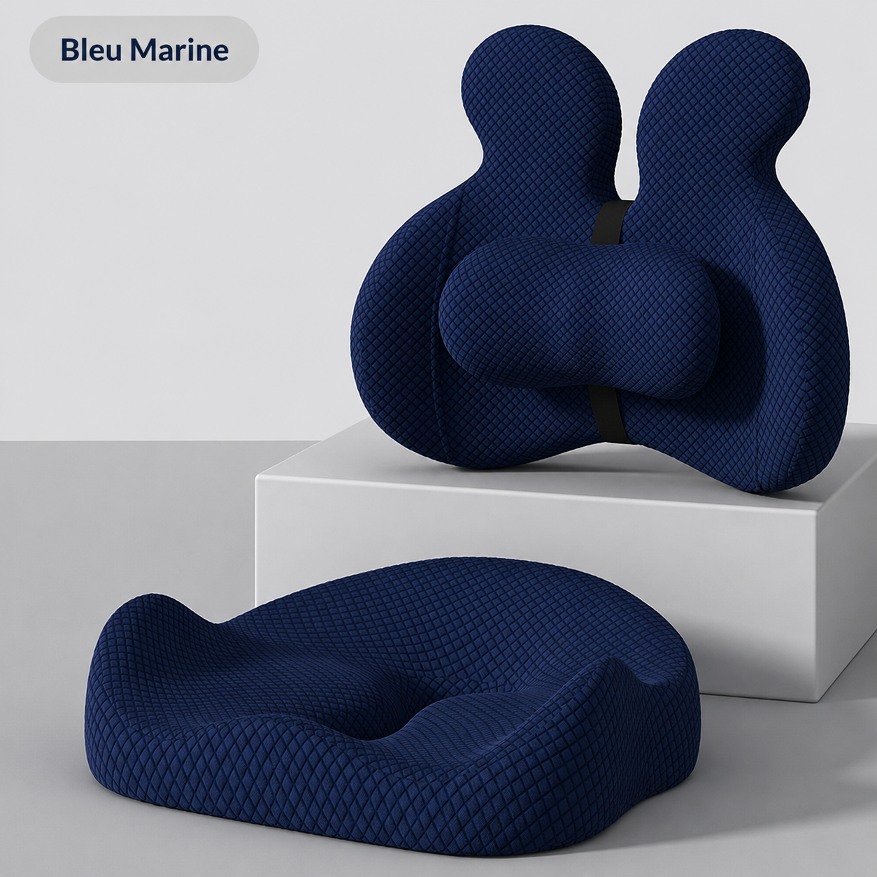 Coussin Lombaire Ergonomique pour Chaise de Bureau – Duo Assise & Dossier