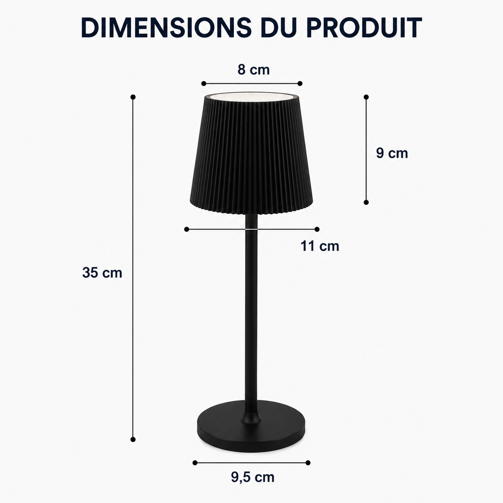 Lampe de bureau sans fil rechargeable – Design géométrique, 5 coloris, vendue seule ou en duo