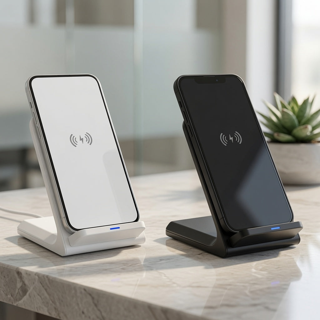 Chargeur sans fil vertical 30W – Recharge rapide QC3.0, noir ou blanc