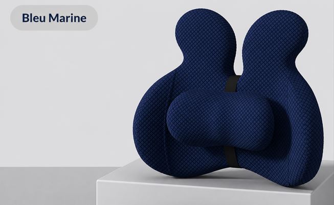 Coussin Lombaire Ergonomique pour Chaise de Bureau – Duo Assise & Dossier