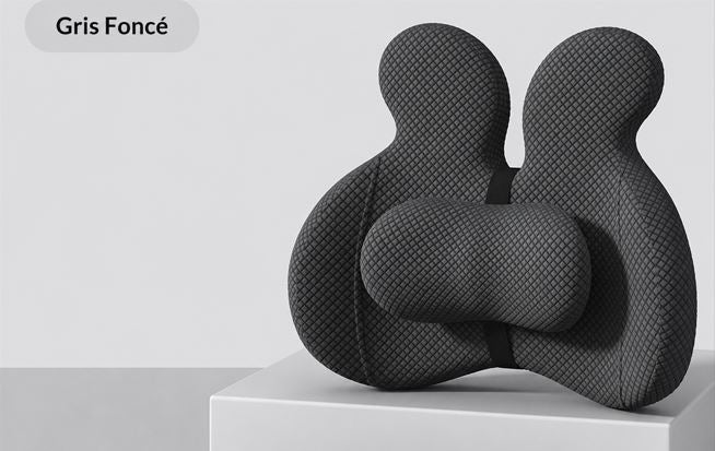 Coussin Lombaire Ergonomique pour Chaise de Bureau – Duo Assise & Dossier